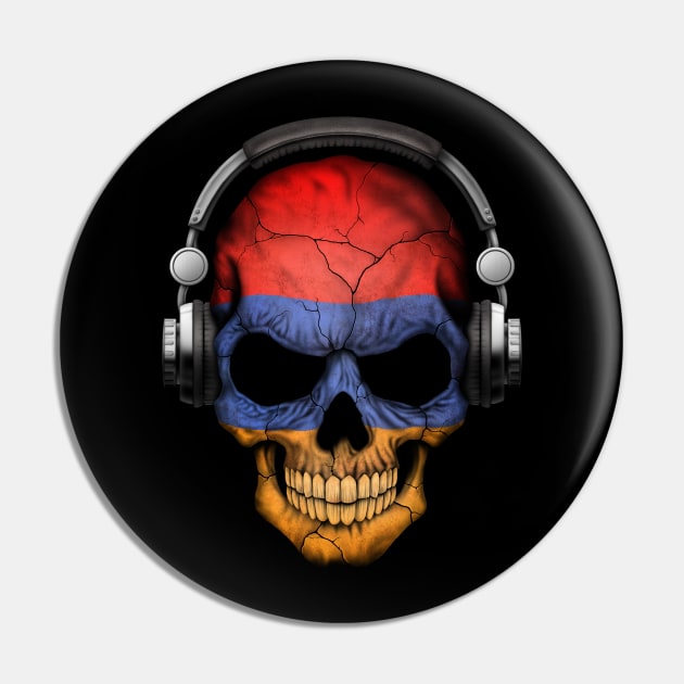 Dark Skull Deejay with Armenian Flag Pin by jeffbartels
