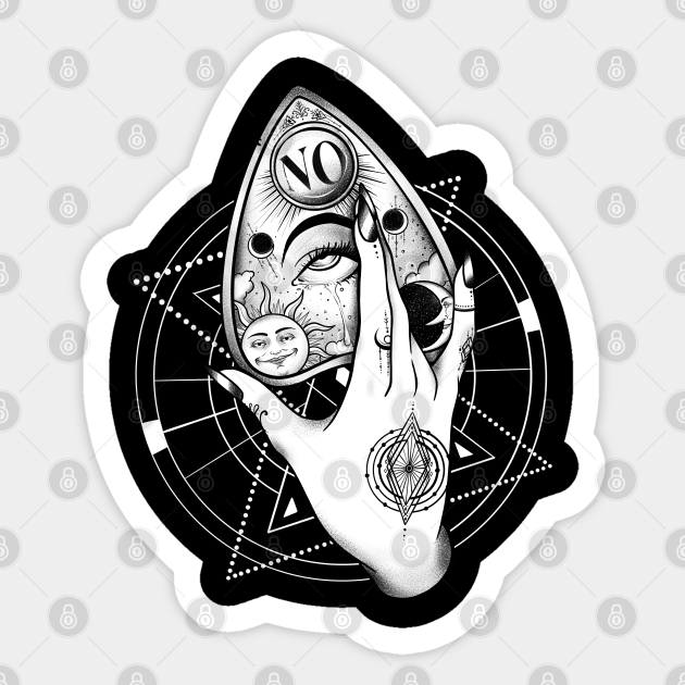 Ouija Board Tattoo Hand - white - Ouija Board - Sticker | TeePublic Ouija Board Tattoo Hand - white - Ouija Board - Sticker | TeePublic