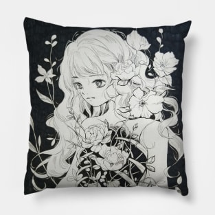 Girl Bone Flower Pillow