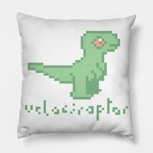 Pixel Art Velociraptor Pillow