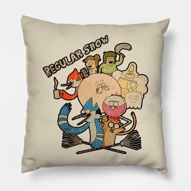 Sitcom Regular Show Vintage Pillow by minimalistix