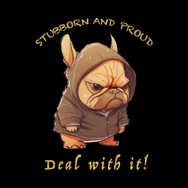 Bulldog Stubborn Deal With It Cute Adorable Funny Quote by Cubebox