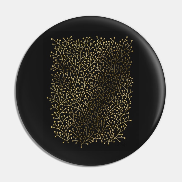 Berry Branches - Black Gold Pin by CatCoq