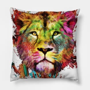 Color Explosion Lion Pillow