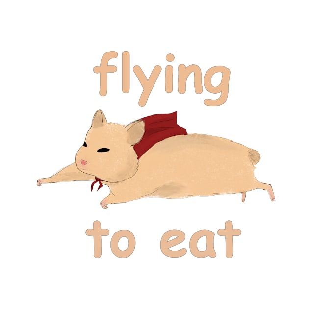 hamster is flying to eat by unicornie