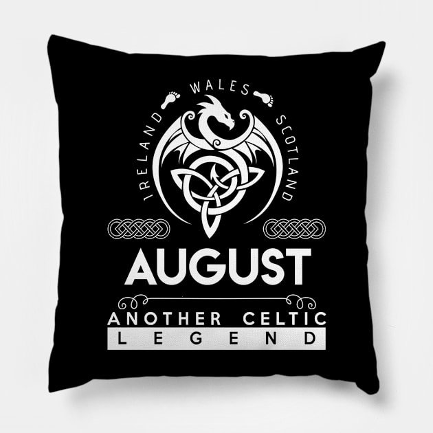 August Name T Shirt - Another Celtic Legend August Dragon Gift Item Pillow by yalytkinyq