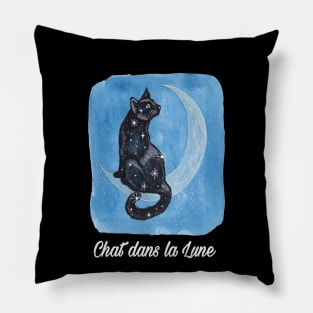 Cat on the Moon French Pillow