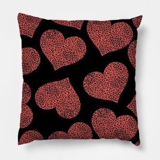 Leopard heart  for valentine love Pillow