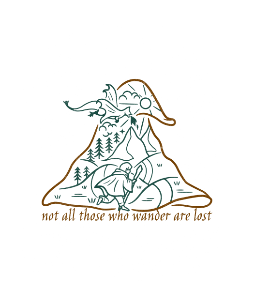 Not All Those Who Wander Are Lost Kids T-Shirt by Erin Decker Creative