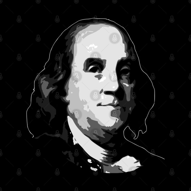 Benjamin Franklin Black and White by Nerd_art