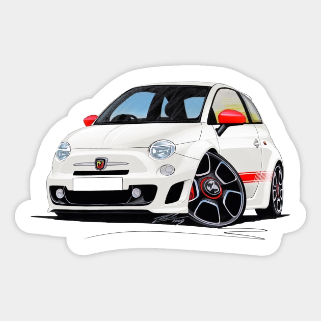 Fiat 500 Abarth White - Fiat 500 - Sticker