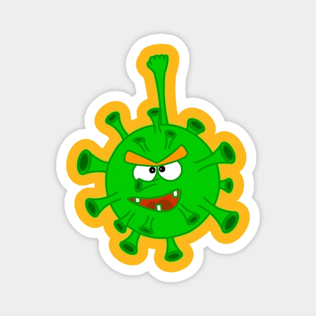 A Beautiful And Funny Coronavirus Covid-19 Will Decorate Your Things, As Well As Accessories, Perfect As A Present For Christmas And New Year. Magnet by Kallin (Kaile Animations)