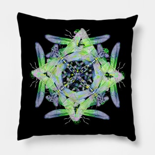 Green Dargonfly Cluster Ring Pillow