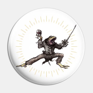 On Guard ! Fencing Frogs Pin