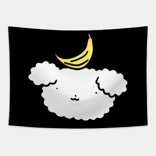 Banana Fluffy Dog Face Tapestry