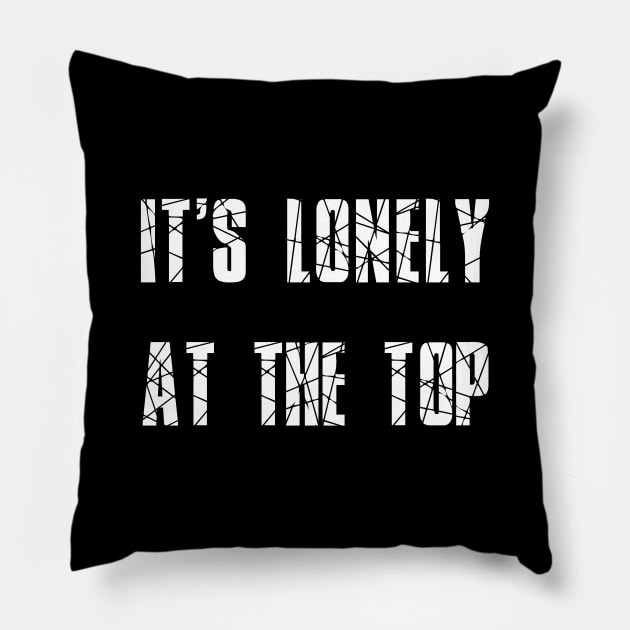 It's lonely at the top Pillow by Dyobon