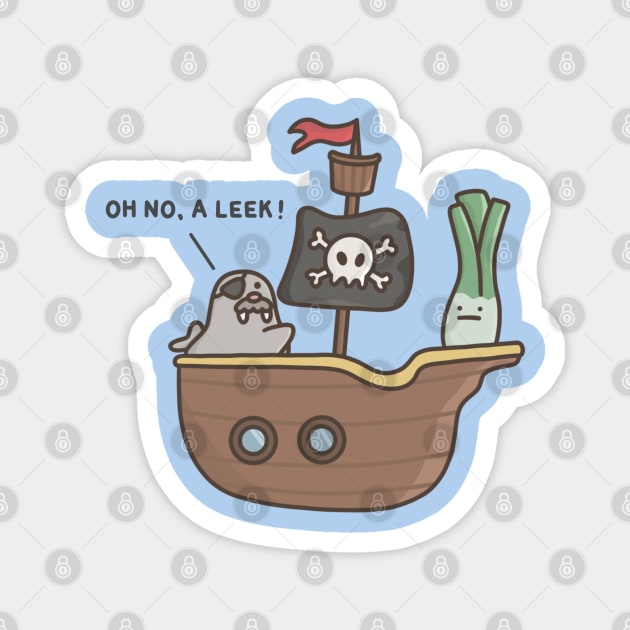 A Pirate Ship Leek Magnet by pbanddoodles