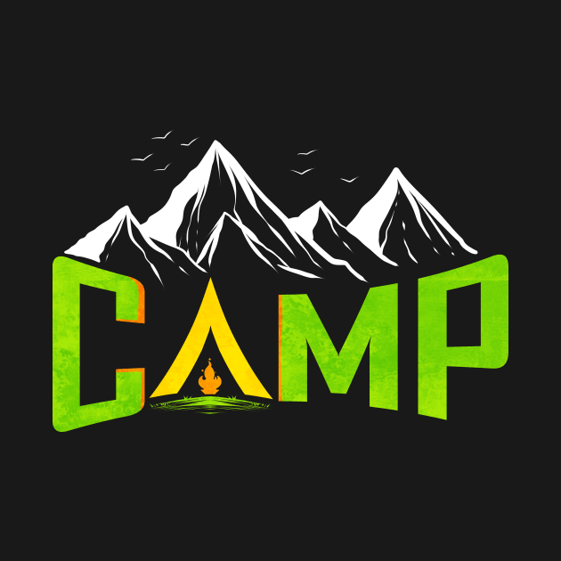 Logo Camp In Tent In The Mountains On Camping by SinBle