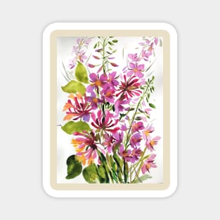 Spring Bloom Watercolor Painting Magnet