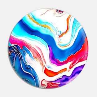 Rainbow colored marbled flow Pin