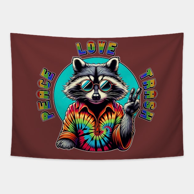 Rocky Racoon Raver Tapestry by LarryNaderPhoto