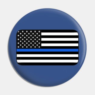 Thin Blue Line American Flag Pin