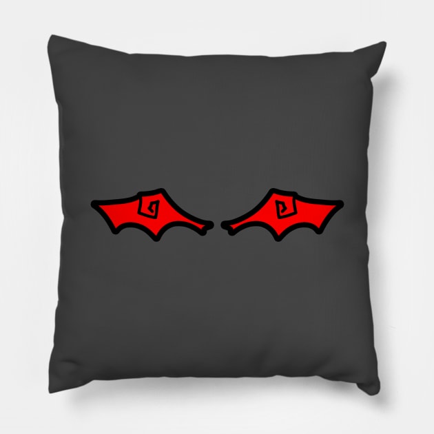 Red Demon Wings Pillow by saradaboru