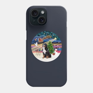 "Christmas Magic" with a Bernese Mountain Dog Phone Case