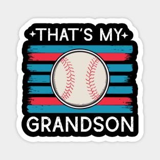 Retro Vintage That's My Grandson There Baseball Grandma Mothers Day Gift For Mom Magnet