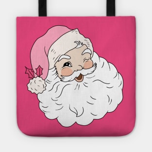 Retro Vintage Pink Santa Claus Tote