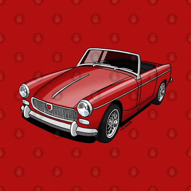 Drawing of the classic british sports car by jaagdesign