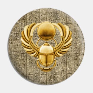 Gold Egyptian Scarab Pin