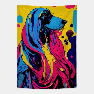 Colorful afghan hound portrait Tapestry