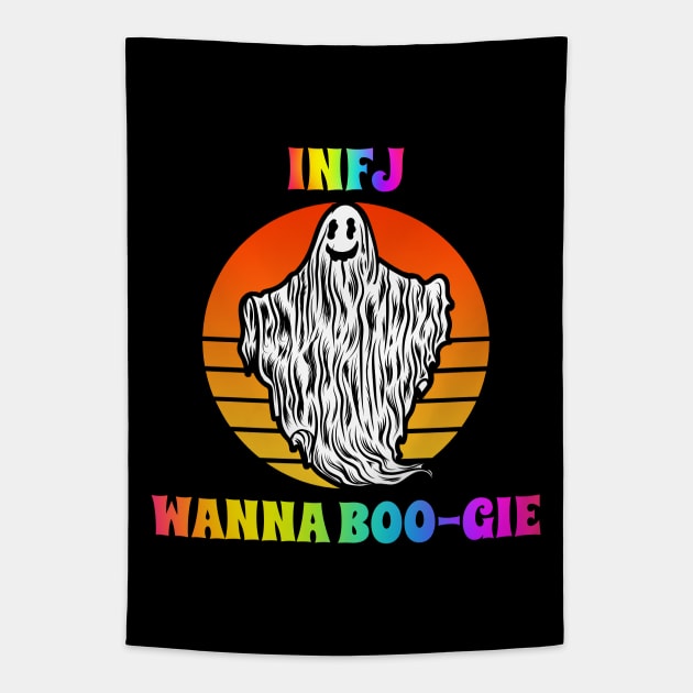 INFJ Wanna Boogie Groovy Halloween Party Retro Vintage Tapestry by coloringiship