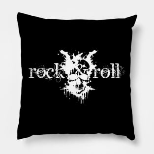 rock and roll skull design Pillow