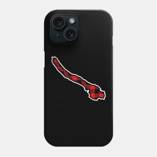 Galiano Island Silhouette in Red and Black Plaid  - Simple Pattern - Galiano Island Phone Case