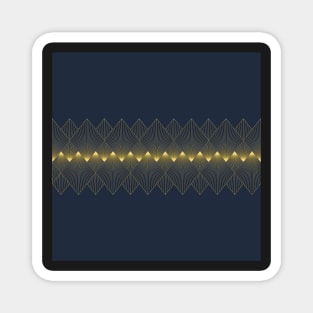 Art Deco classy diamond pattern navy and gold Magnet