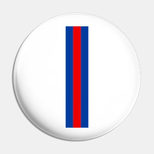 Retro Rangers Vertical Bar Stripes White, Blue, Red Pin