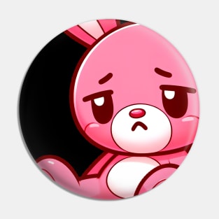 Pink Bunny | Sad Bunny | Depressed Carrot Pin