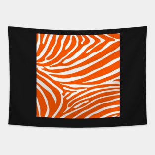 Orange and White Zebra Print Tapestry