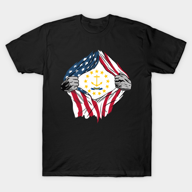 Discover USA American Grown Rhode Island Flag - Rhode Island - T-Shirt