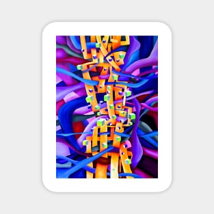 Abstract Multicolored Geometrical Artwork Magnet