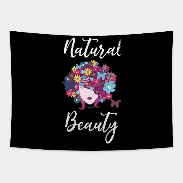 Natural Beauty Woman with Flowers in Hair Tapestry by jutulen