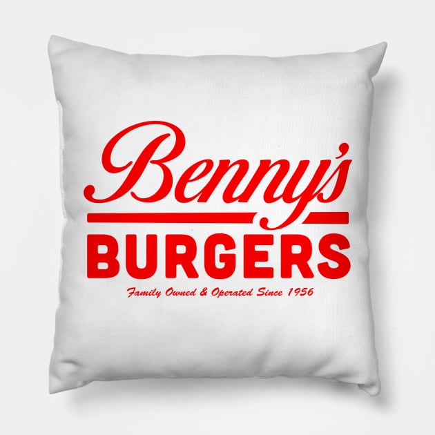 Bennys Burgers Pillow by familiaritees