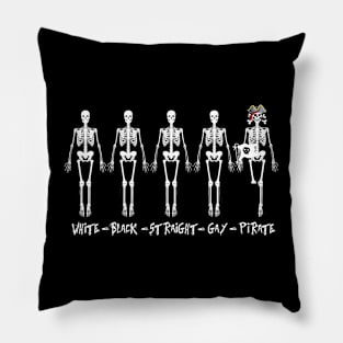 Black White Gay Straight  Skeleton LGBT Pride Human Pillow