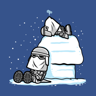 Funny Cute Sci-fi Winter Snow Soldier Cartoon Parody T-Shirt