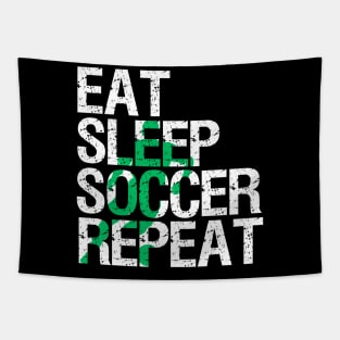 Eat Sleep Soccer Repeat Tapestry