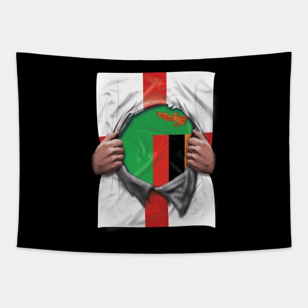 Zambia Flag English Flag Ripped - Gift for Zambian From Zambia Tapestry by Country Flags