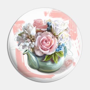 Bouquet in a teapot Pin