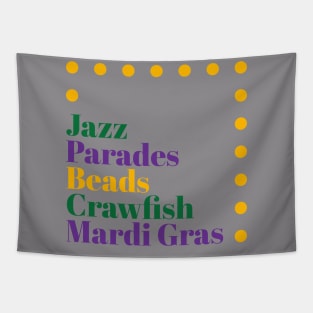 Mardi Gras Script Design Tapestry